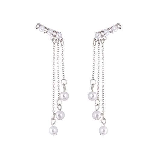 1 Paar lange Ohrringe, Quasten, Kristall, mit Kette, Silber, Damen, Schmuck, praktisch und praktisch von Generic