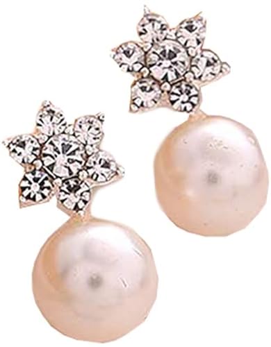 1 Paar modische Damenohrringe, elegant, Kristall, Perle, Ohrstecker, Schmuck, Anhänger, Ohrringe, Geschenk für Frauen, Mädchen, M von Generic