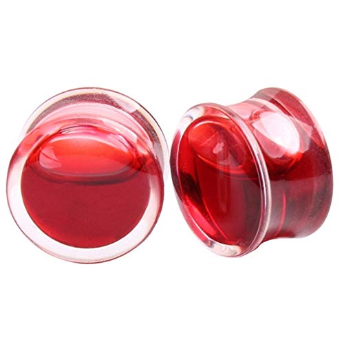 1 Paar rote Acryl-Ohrstöpsel und Tunnel Ohrringe Messgeräte Piercing Expander Stecker von Generic