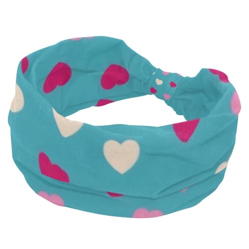 1 Packung Stirnbänder für Damen, rutschfest, elastisch, Sport-Haarbänder für Damen, weiches Stoff-Stirnband für Workout, Yoga, modisches Haar-Accessoire, Art Love-1712 von Generic