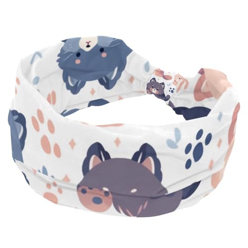 1 Packung Stirnbänder für Damen, rutschfest, elastisch, Sport-Haarbänder für Damen, weiches Stoff-Stirnband für Workout, Yoga, modisches Haarzubehör, Cartoon-Tiere-1253 von Generic