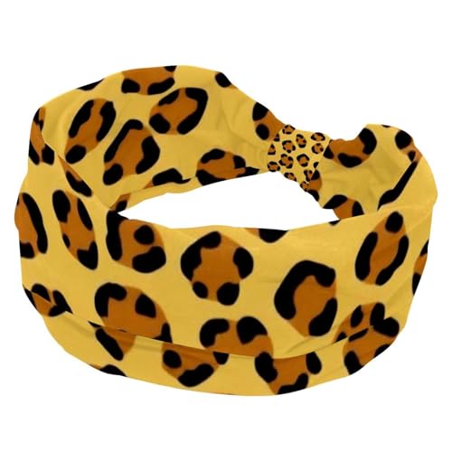 1 Packung Stirnbänder für Damen, rutschfest, elastisch, Sport-Haarbänder für Damen, weiches Stoff-Stirnband für Workout, Yoga, modisches Haarzubehör, Kunst-Leopardenmuster - 1103 von Generic