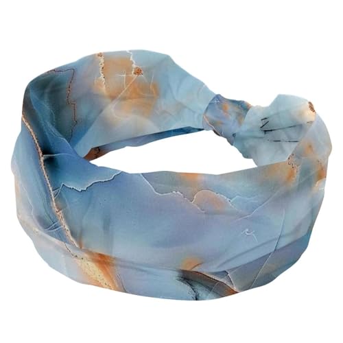 1 Packung Stirnbänder für Damen, rutschfest, elastisch, Sport-Haarbänder für Damen, weiches Stoff-Stirnband für Workout, Yoga, modisches Haarzubehör, Marmor-Kunst-1187 von Generic