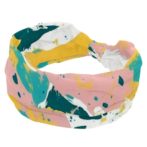 1 Packung Stirnbänder für Damen, rutschfest, elastisch, Sport-Haarbänder für Damen, weiches Stoff-Stirnband für Workout, Yoga, modisches Haarzubehör, abstrakte Kunst-197 von Generic