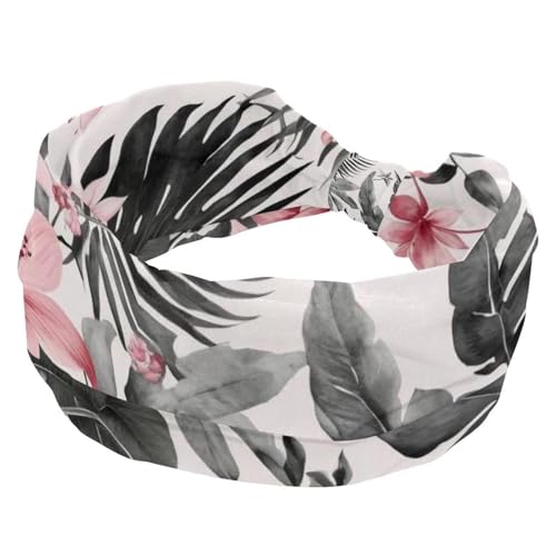 1 Packung Stirnbänder für Damen, rutschfest, elastisch, Sport-Haarbänder für Damen, weiches Stoff-Stirnband für Workout, Yoga, modisches Haarzubehör, farbige Blätter, 146 von Generic
