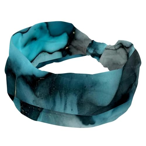 1 Packung breite Stirnbänder für Damen, elastisches Stirnband, Kunst-Marmor-1408, Stirnbänder, Damen-Haarband, Turban, Workout, weiches Schweiß-Haarband, Zubehör von Generic