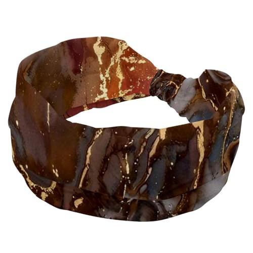 1 Packung breite Stirnbänder für Damen, elastisches Stirnband, Marmorstruktur, 1507 Stirnbänder, Damen-Haarband, Turban, Workout, weiches Schweiß-Haarband, Zubehör von Generic