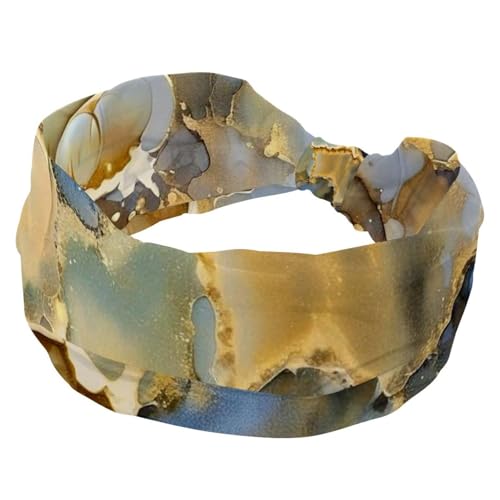1 Packung breite Stirnbänder für Damen, elastisches Stirnband, Marmorstruktur, 1513 Stirnbänder, Damen-Haarband, Turban, Workout, weiches Schweiß-Haarband, Zubehör von Generic
