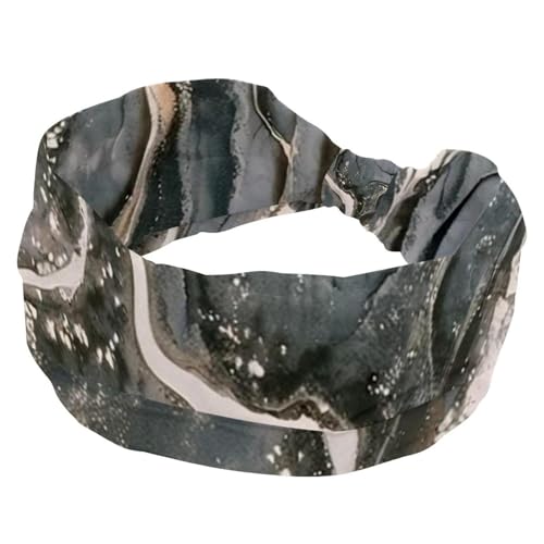 1 Packung breite Stirnbänder für Damen, elastisches Stirnband, Retro-Stil, ästhetischer Marmor, 1471 Stirnbänder, Damen-Haarband, Turban, Workout, weiches Schweiß-Haarband, Zubehör von Generic