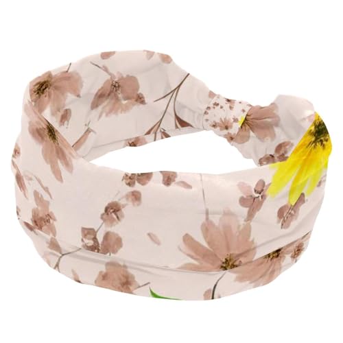 1 Packung breite Stirnbänder für Damen, elastisches Stirnband, ästhetische Sonnenblumen-373 Stirnbänder, Damen-Haarband, Turban, Workout, weiches Schweiß-Haarband, Zubehör von Generic