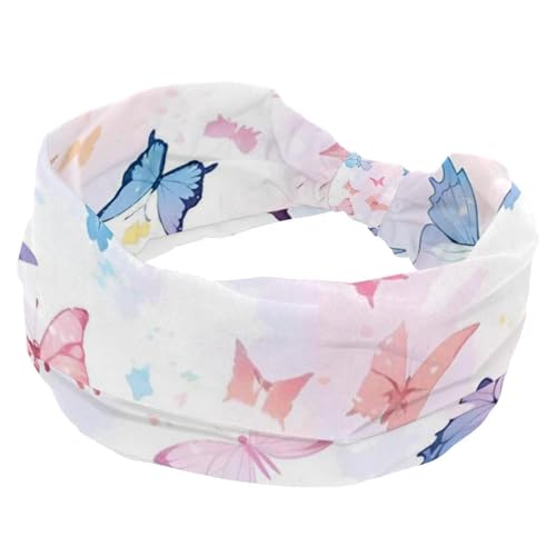 1 Packung breite Stirnbänder für Damen, elastisches Stirnband, ästhetischer Schmetterling, 868 Stirnbänder, Damen-Haarband, Turban, Workout, weiches Schweiß-Haarband, Zubehör von Generic