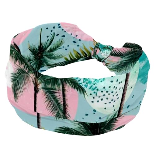 1 Packung breite Stirnbänder für Damen, elastisches Stirnband, bunte Kunstblätter, Stirnbänder, Damen-Haarband, Turban, Workout, weiches Schweiß-Haarband, Zubehör von Generic