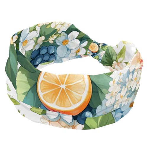 1 Packung breite Stirnbänder für Damen, elastisches Stirnband, frische Sommerfrüchte, Stirnbänder, Damen-Haarband, Turban, Workout, weiches Schweiß-Haarband, Zubehör von Generic