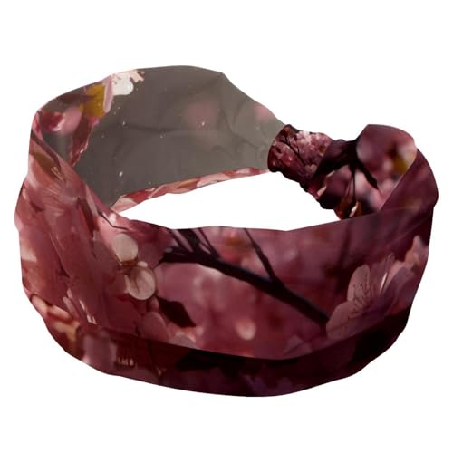 1 Packung breite Stirnbänder für Damen, elastisches Stirnband, rosa Kunst, Kirschblüte, 442 Stirnbänder, Damen-Haarband, Turban, Workout, weiches Schweiß-Haarband, Zubehör von Generic