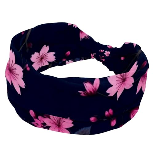 1 Packung breite Stirnbänder für Damen, elastisches Stirnband, rosa Kunst, Kirschblüte, 475 Stirnbänder, Damen-Haarband, Turban, Workout, weiches Schweiß-Haarband, Zubehör von Generic