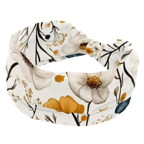 1 Packung breite Stirnbänder für Frauen, elastisches Stirnband, Bohemian-Blumen-79 Stirnbänder, Damen-Haarband, Turban, Workout, weiches Schweiß-Haarband, Zubehör von Generic