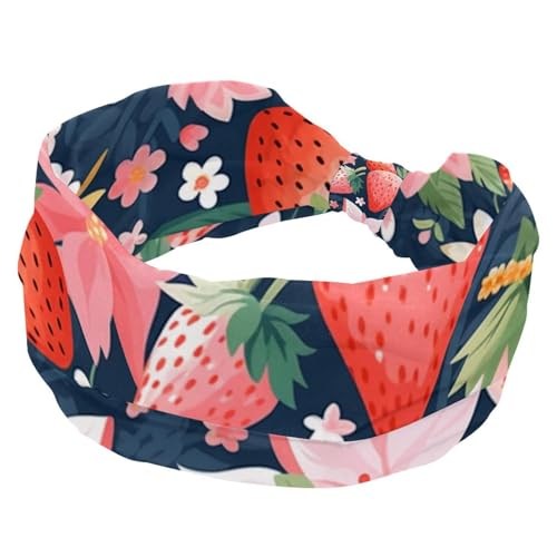 1 Packung breite Stirnbänder für Frauen, elastisches Stirnband, Cartoon-Obst, Stirnbänder, Damen-Haarband, Turban, Workout, weiches Schweiß-Haarband, Zubehör von Generic