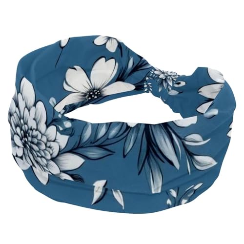 1 Packung breite Stirnbänder für Frauen, elastisches Stirnband, ästhetische Kunst, Blume, Stirnbänder, Damen-Haarband, Turban, Workout, weiches Schweiß-Haarband, Zubehör von Generic
