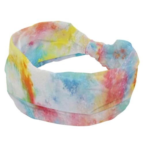 1 Packung breite Stirnbänder für Frauen, elastisches Stirnband, ästhetisches Batikfärben, Stirnbänder, Damen-Haarband, Turban, Workout, weiches Schweiß-Haarband, Zubehör von Generic