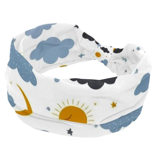 1 Packung breite Stirnbänder für Frauen, elastisches Stirnband, künstlerische Sterne, Stirnbänder, Damen-Haarband, Turban, Workout, weiches Schweiß-Haarband, Zubehör von Generic