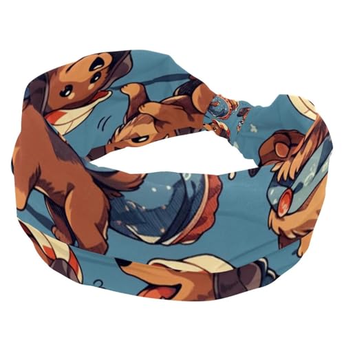1 Packung breite Stirnbänder für Frauen, elastisches Stirnband, niedlicher Cartoon-Welpe, 115 Stirnbänder, Damen-Haarband, Turban, Workout, weiches Schweiß-Haarband, Zubehör von Generic