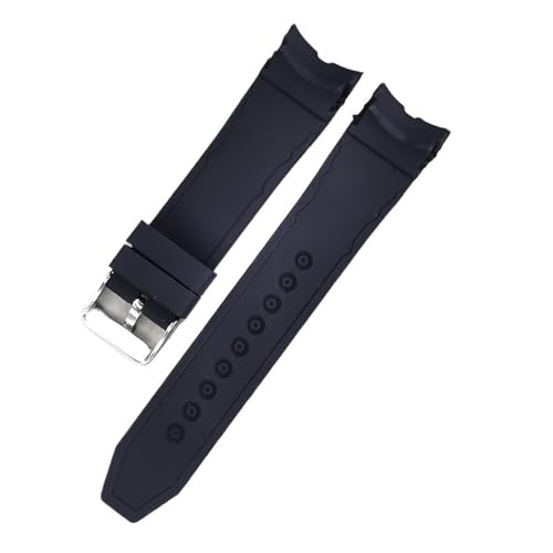 1 Stück 22 mm 24 mm 26 mm weiches Silikon-Uhrenarmband mit gebogenem Ende, Sport-Universal-Armband, Schwarz(24mm) von Generic