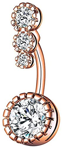 1 Stück Frauen Runde Dangle Bauchnabelring Körperpiercing Schmuck – Roségold von Generic