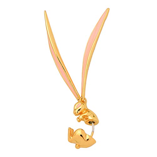 1 Stück Hasen-Ohrstecker mit langen Ohren, S925 Sterlingsilber, Emaille, Tier-Ohrclip, Osterparty, Schmuck, Geschenk für Frauen und Mädchen von Generic