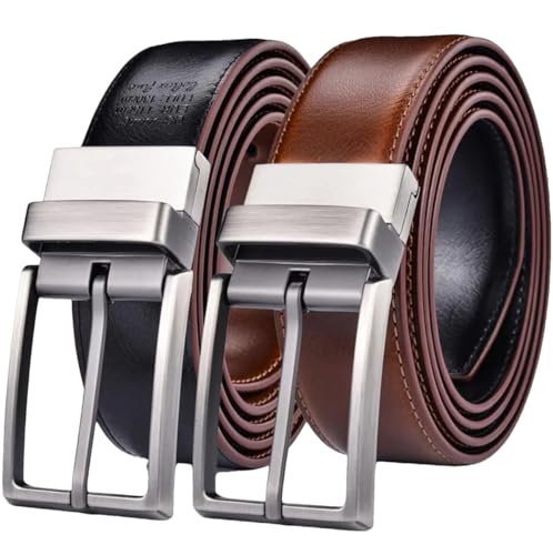 1 Stück Herren-Wendegürtel Aus Leder, Modisches Design, 2-In-1-Gürtel Mit Drehbarer Schnalle, Stiftloch 1 Stück Herren-Wendegürtel Aus Leder, Modisches Design, 2-In-1-Gürtel Mit Drehbarer Schnalle, Stiftloch von Generic