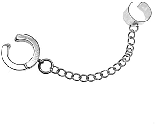 1 Stück Kreis lange Kette Ohr Clip Titan Stahl ohne Piercing Clip Ohrring für Frauen Teenager Geburtstag Valentinstag Geschenk von Generic