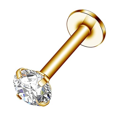 1 Stück Mode Edelstahl Zirkonia Piercing Ohrring Frauen Labret Lippen Bar Ringe Tragus Piercing Ohrring Mädchen Schmuck von Generic