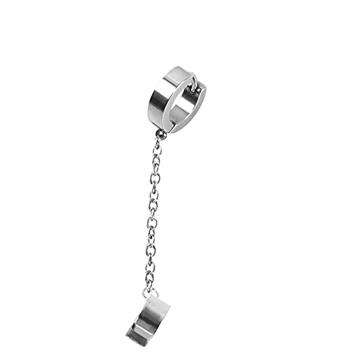 1 Stück Titan Stahl Ohr Manschette Zange Schwingen Tropfen Kette Ohrringe für Männer Frauen Punk Rock Goth Cool Hip Hop Kpop Ohrring Schmuck Jugendliche von Generic