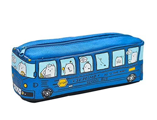 1 stücke Bus federmäppchen große kapazität Make-up kosmetische schreibwaren Stift Aufbewahrungstasche Tasche blau stilvoll und beliebt von Generic