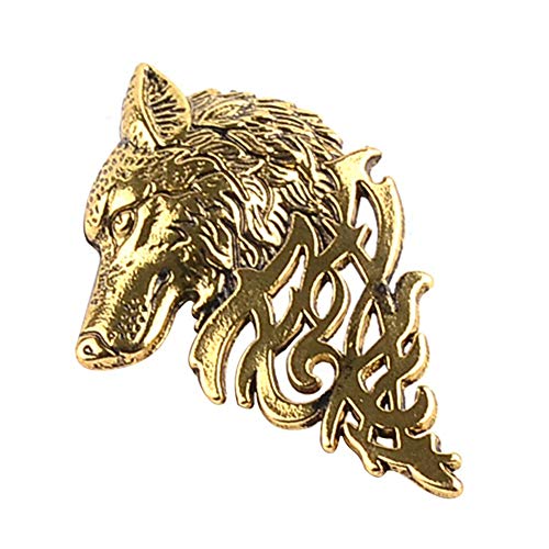 1 x Brosche für Frauen, Goldwolf, Weihnachten, Hochzeit, Braut, Kleid, Schal, Clip, Damen, Schmuck, Liebe, praktisches Geschenk von Generic
