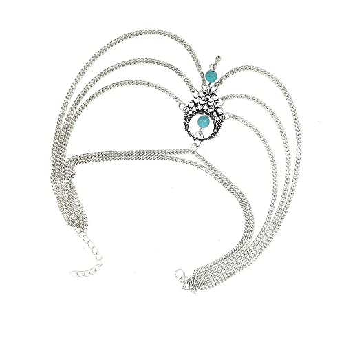 1 x Damen Schmuck Fußkettchen Kette Ring Boho Schicht Hohl Türkis Anhänger Strand Sandale Barfuß Charme Fußkettchen Armband schönes Design, Harz von Generic