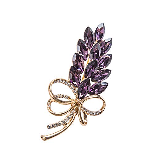 1 x Eleganter Weizenkristall Brosche Emaille Brosche Schmuck Corsage Knopf Kleid Schal Clip Tasche Ornament Purpur praktisch von Generic