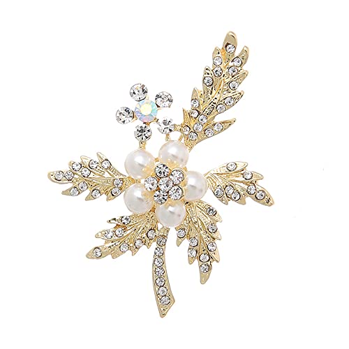 1 x Schmuck-Pins und Broschen für Damen, Brosche, Blumenbrosche, modische Perlen, geeignet für Hochzeit, Weihnachten, Geschenke für Familie und Freunde, Vorteile der Mitarbeiter. von Generic