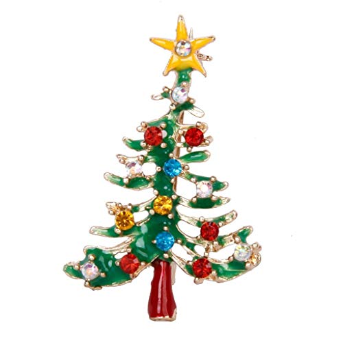 1 x mehrfarbiger, funkelnder Strass-Baum, Brosche, Schmuck, Geschenk für Weihnachten von Generic