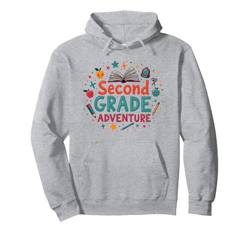 1. Tag der 2. Klasse Mädchen-Abenteuer Pullover Hoodie, Unisex für Erwachsene, Grau Meliert, S von Generic