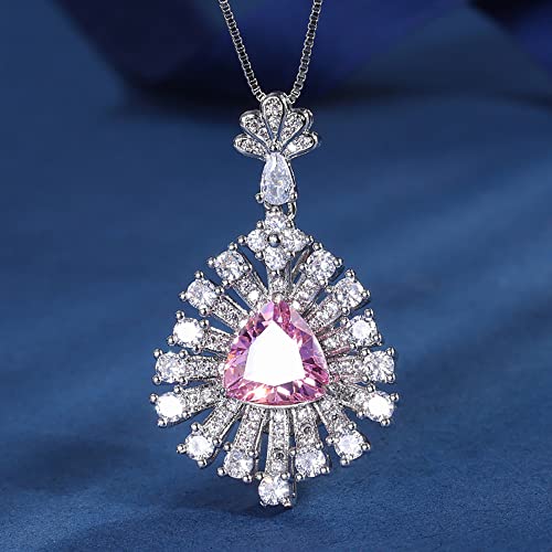 10 * 10 mm Saphir Smaragd Rubin Anhänger Kettenketten für Frauen Edelsteinschmuck Lady von Generic