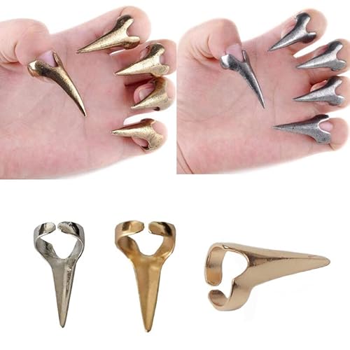 10 Stück/Los Großhandel Retro Punk Cool Rock Gothic Ferse Finger Kralle Spike Ring Offen Personalisierte Schmuck Cosplay Party Geschenk Das Gute und das Schlechte von Generic