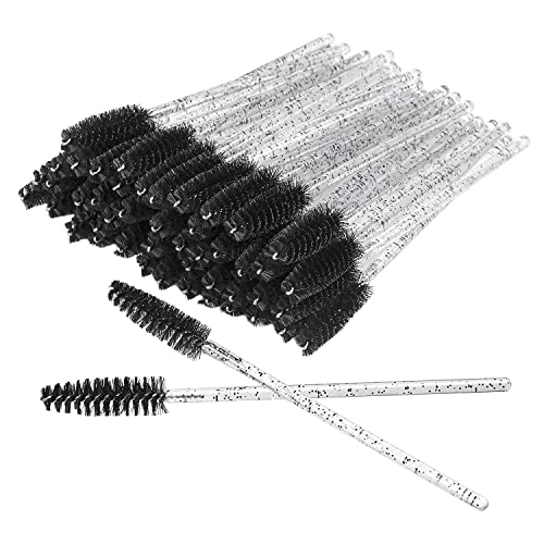 100 PCS Einweg-Wimpernbürsten Mascara Zauberstäbe Wimpern-Augenbrauen-Applikator Kosmetische Make-up-Pinsel-Tool-Kits (kristall-schwarz) von Generic