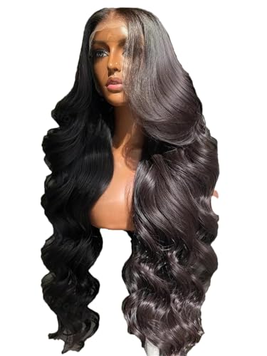 101 Cm Gewellte Echthaar-Spitzenfrontperücke (13 X 6 Zoll), Transparente Spitzenperücke (Ohne Klebekappe) Für Damen von Generic