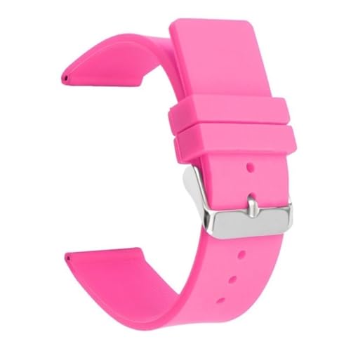 12mm 14mm 16mm 18mm 20mm 22mm 24mm Silikon Uhrenarmband Männer Frauen Ersetzen Armband(Pink,18mm) von Generic