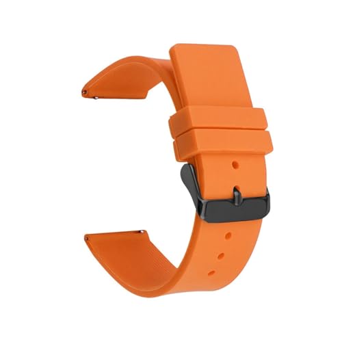 12mm 14mm 16mm 18mm 20mm 22mm 24mm Silikonband Weiche Männer Frauen Ersetzen Armband Zubehör(Orange,24mm) von Generic