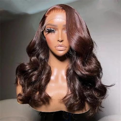 13X7 Hd Spitze Frontaler Körperwelle Perücke Vorderes Menschliches Haar Vorgezogene Perücken Für Frauen 13X7 HD Lace Wig 24 Inch 200 Density von Generic