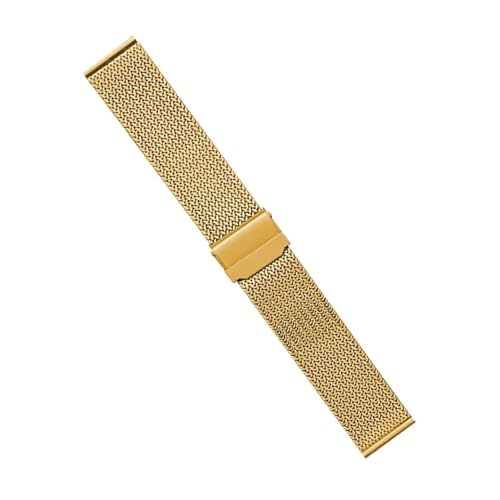 14 16 18 20mm Edelstahl Geflochtenes Mesh Uhrenarmband Uhrenarmband Zubehör Mit Werkzeug(Gold,20mm) von Generic