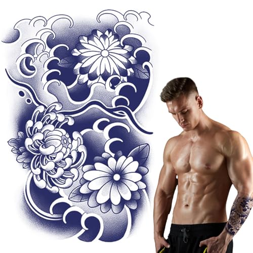 15 Tage Faux Body Sticker - Temporärer Hautaufkleber, Saft Kräutertattoo -Abziehbilder | Semi Permanent Langable Erwachsene Imitation Body Art Sticker, Blumenkörperdesign Urlaub Hautaufkleber von Generic