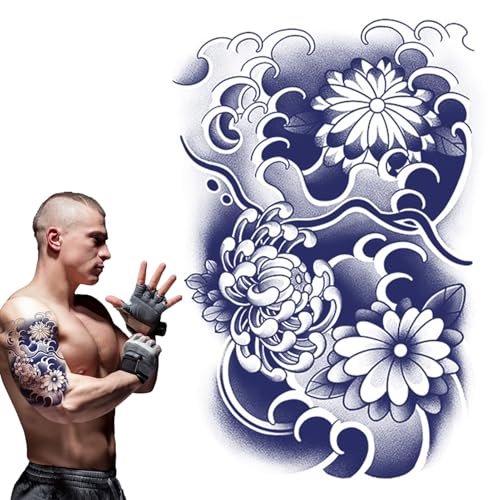 15 Tage gefälschte Körperaufkleber, halbpermanente Körperaufkleber - Langlebiger realistischer semipermanenter Sicherer Aufkleber mit Blumenkörpermuster für Liebhabe von Generic