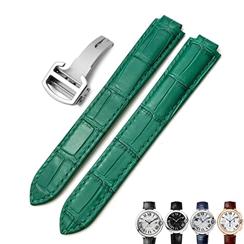 16mm 18 mm 20 mm echter Leder Uhrengurt Schwarz Blau Brown ein Einsatz Schnalle -Uhren -Bänder für Cartier Tank Solo Blue Ballon von Generic